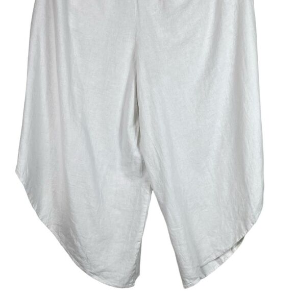 Vince Camuto Asymmetric Wide Leg Linen Blend Pants in Ultra White Size XL NEW - Picture 9 of 10